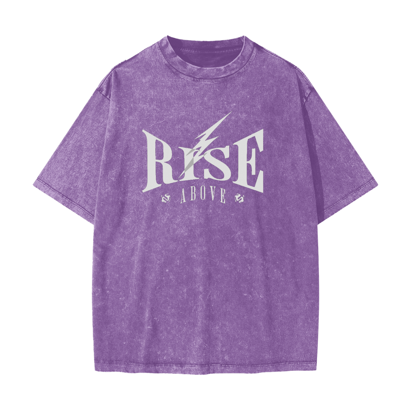 "RISE ABOVE" VINTAGE WAXED DYED WASHED HEAVYWEIGHT T-SHIRT