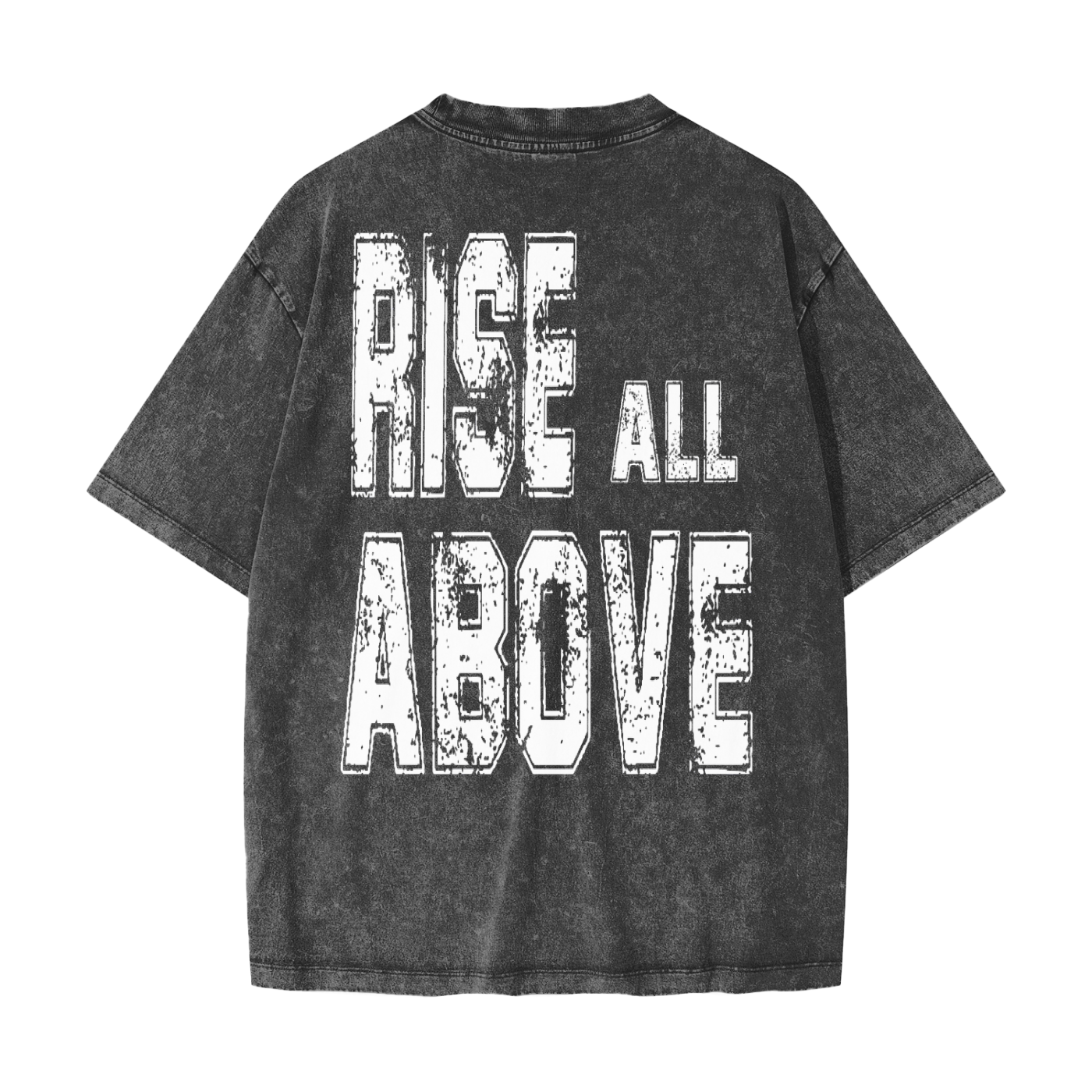 "RISE ABOVE" VINTAGE WAXED DYED WASHED HEAVYWEIGHT T-SHIRT